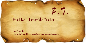 Peltz Teofánia névjegykártya